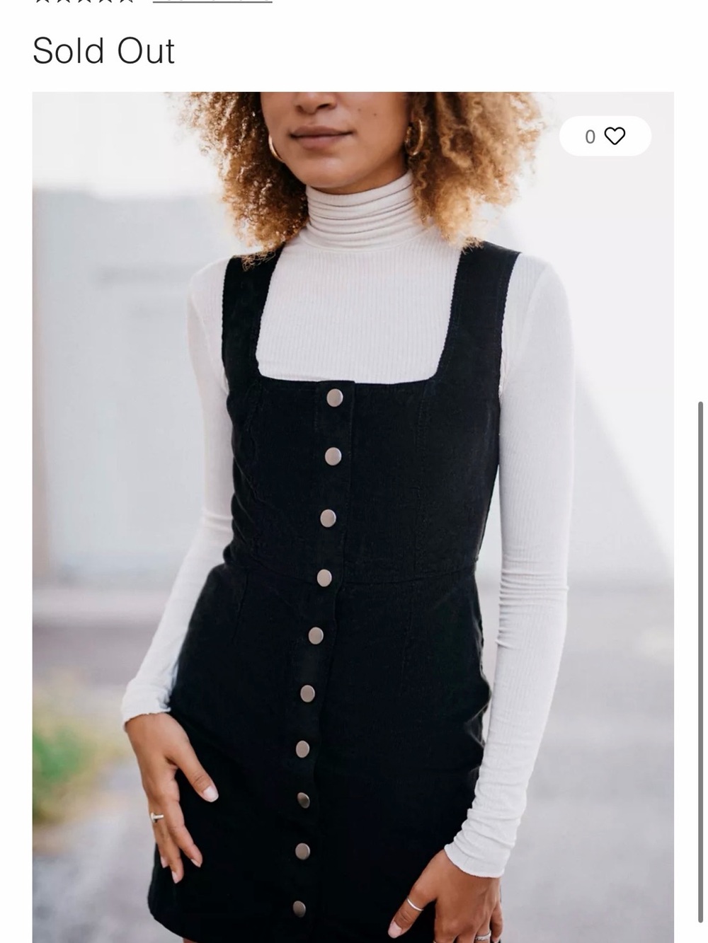 Urban Outfitters Black Button-Front Denim Jumper